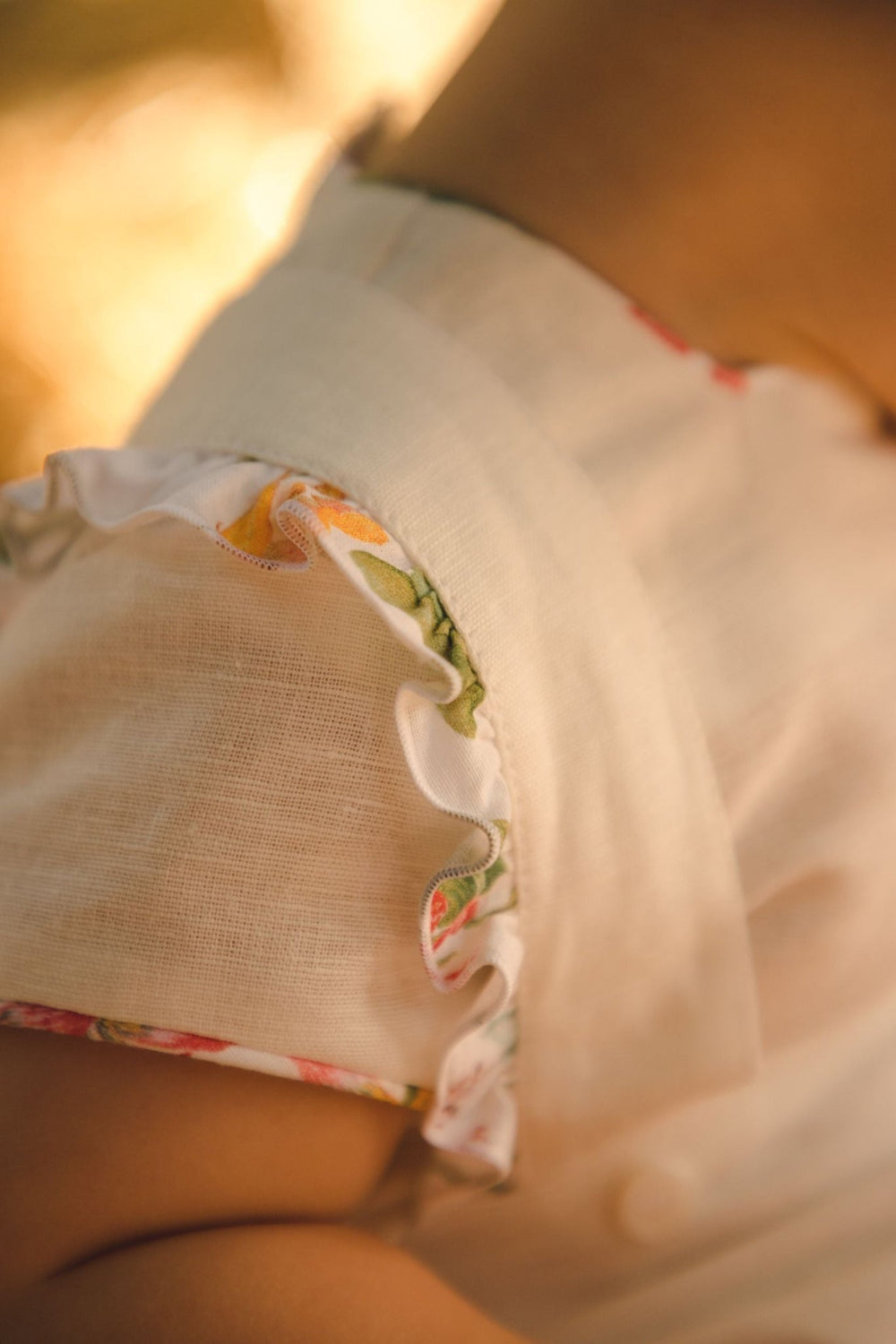 Cocote "Yuri" White Linen Floral Top & Jam Pants - Millie and John