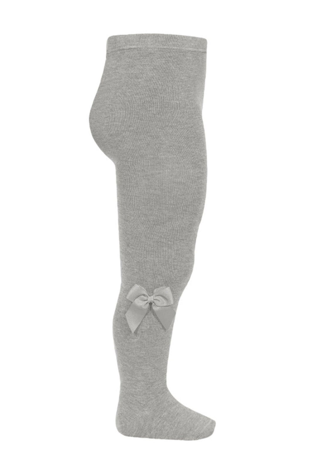 Condor Aluminium Grey Grosgrain Bow Tights - Millie and John