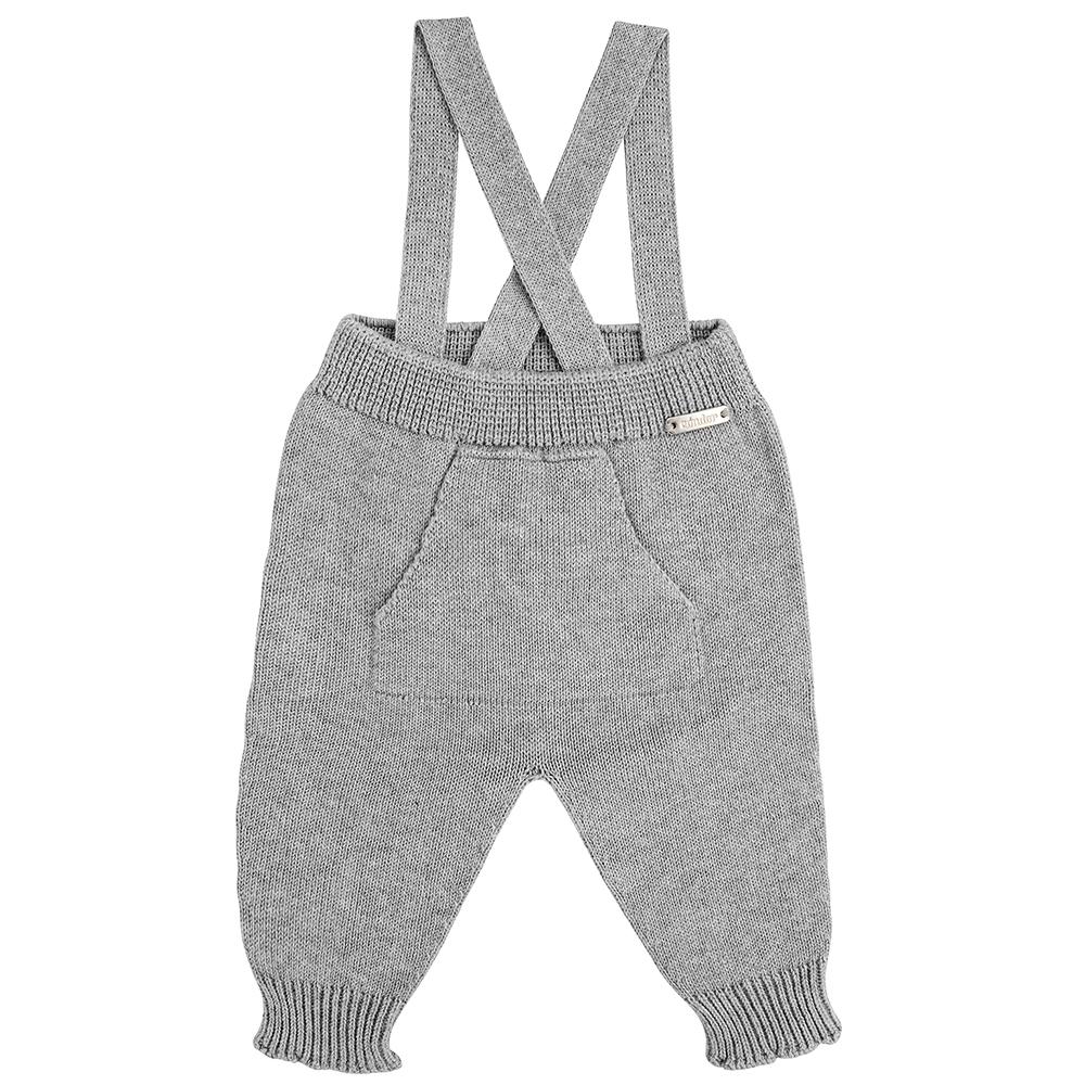 Condor Aluminium Grey Knitted Trousers with Braces - Millie and John