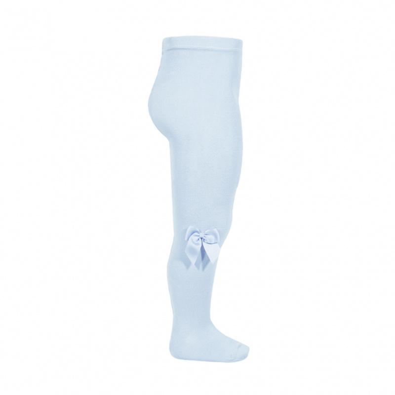 Condor Baby Blue Grosgrain Bow Tights - Millie and John