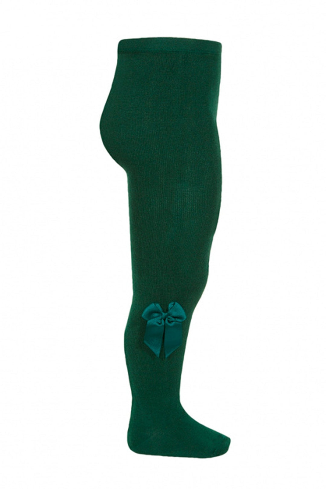 Condor Bottle Green Grosgrain Bow Tights - Millie and John