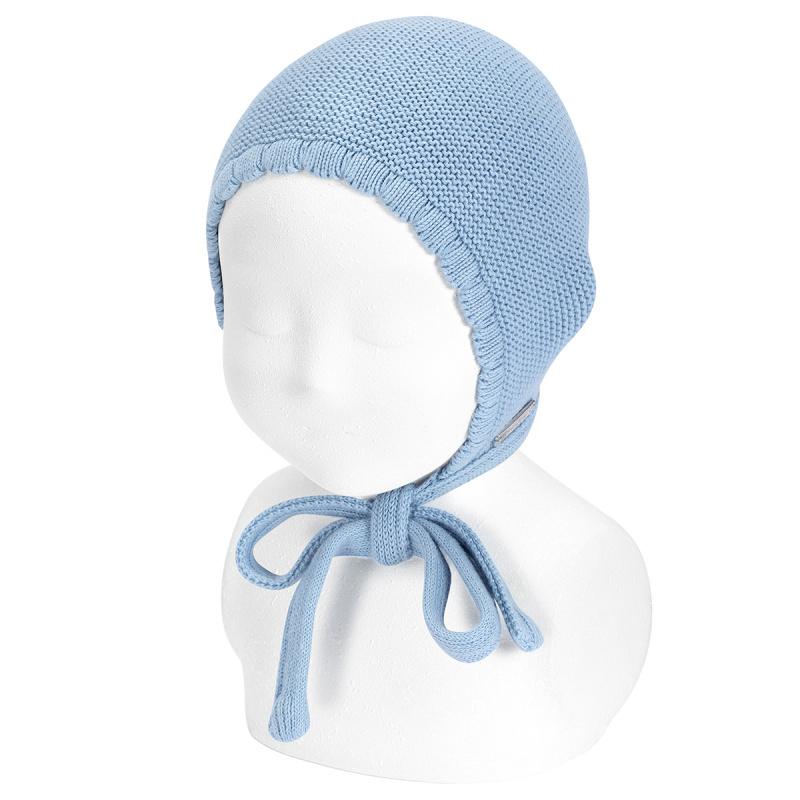 Condor Cloud Blue Garter Stitch Bonnet - Millie and John