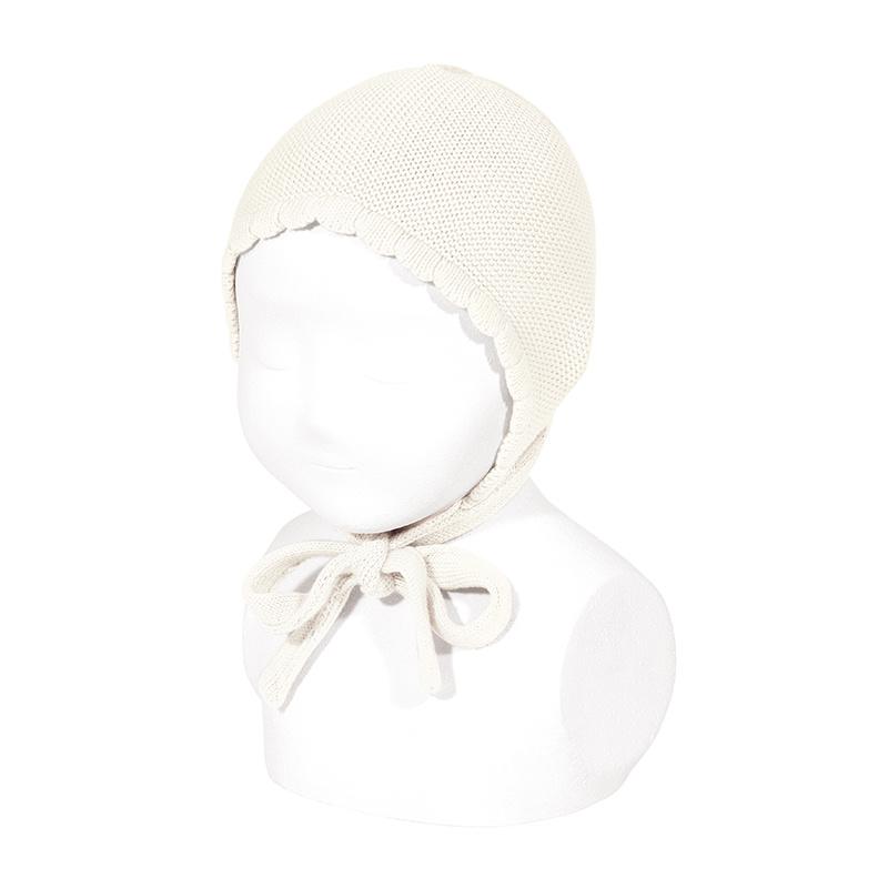 Condor Cream Garter Stitch Bonnet - Millie and John