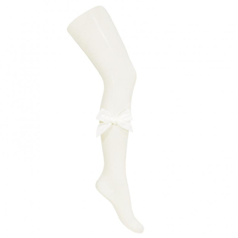 Condor Cream Velvet Bow Tights - Millie and John