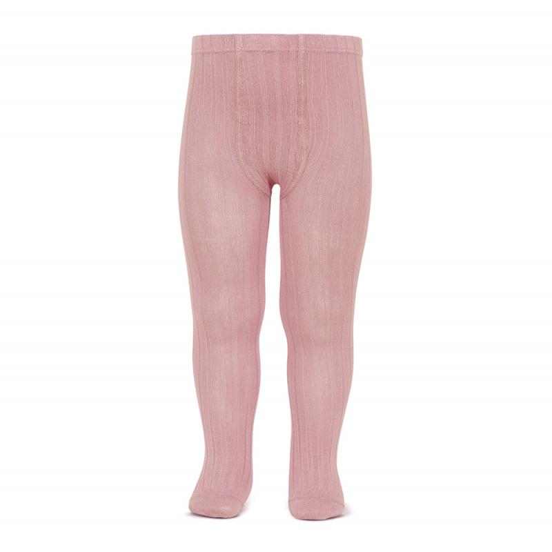 Condor Dusky Pink Ribbed Tights - Millie and John