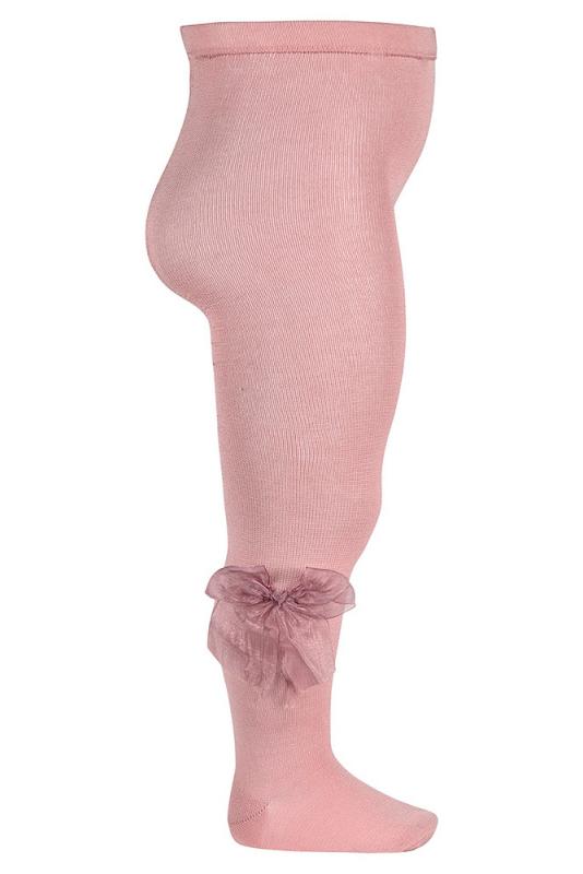 Condor Dusky Pink Tulle Bow Tights - Millie and John