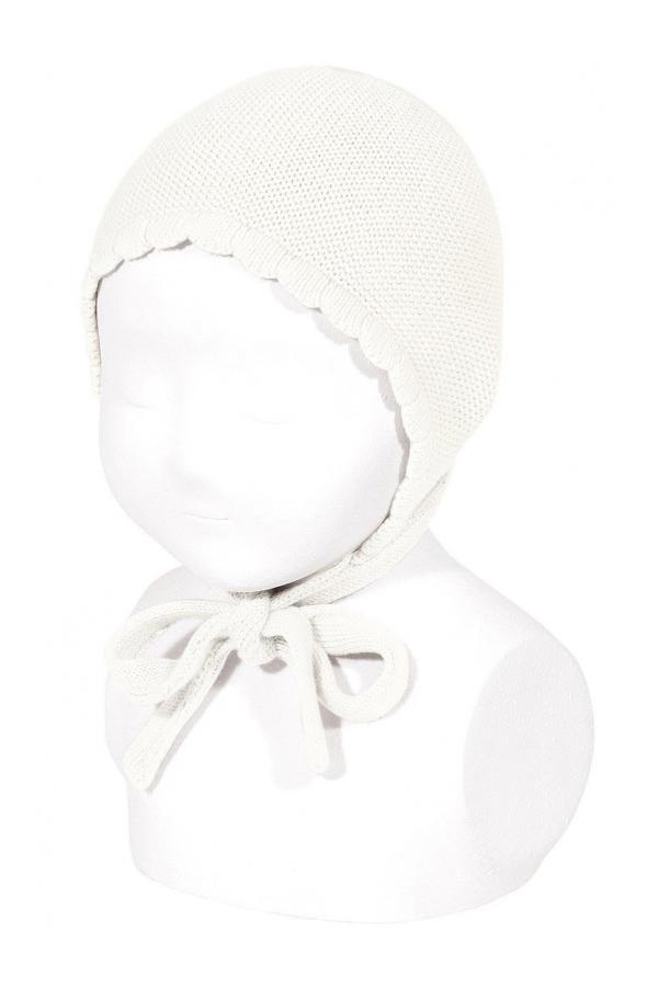 Condor Ivory Garter Stitch Bonnet - Millie and John