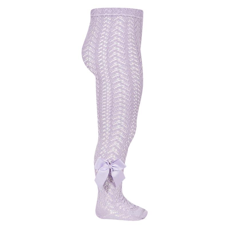 Condor Lavender Lace Openwork Bow Tights - Millie and John