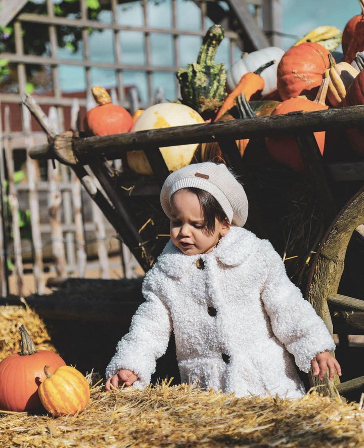 Condor Linen Faux Fur Pom Pom Beret - Millie and John