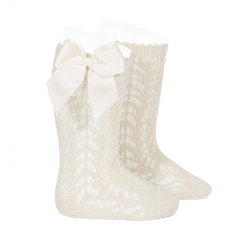 Condor Linen Lace Openwork Bow Socks - Millie and John