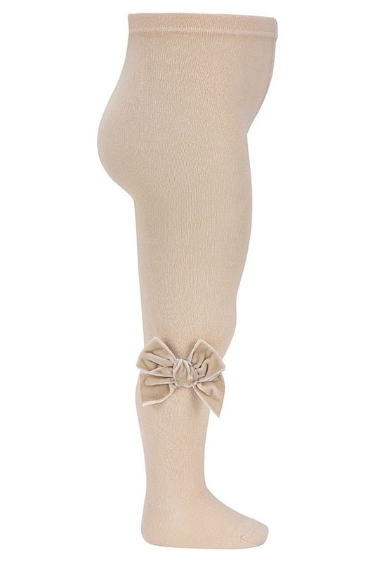 Condor Linen Velvet Bow Tights - Millie and John