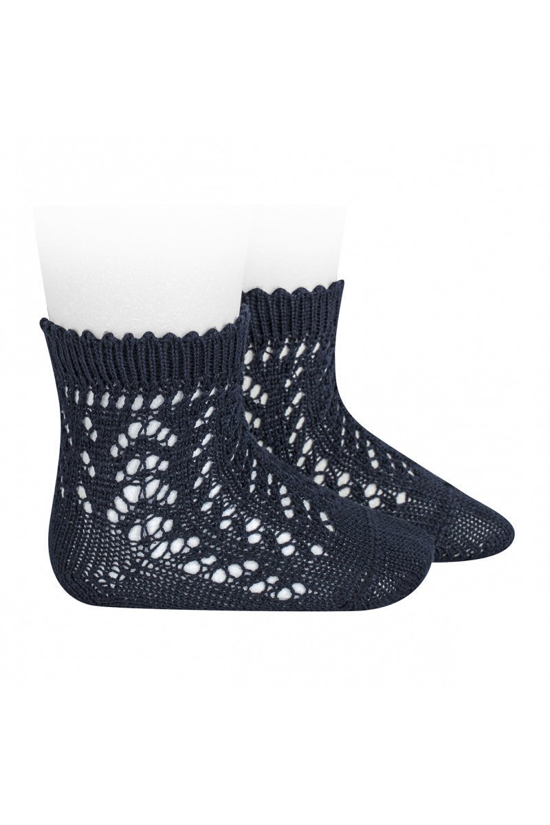Condor Navy Ankle Openwork Socks - Millie and John