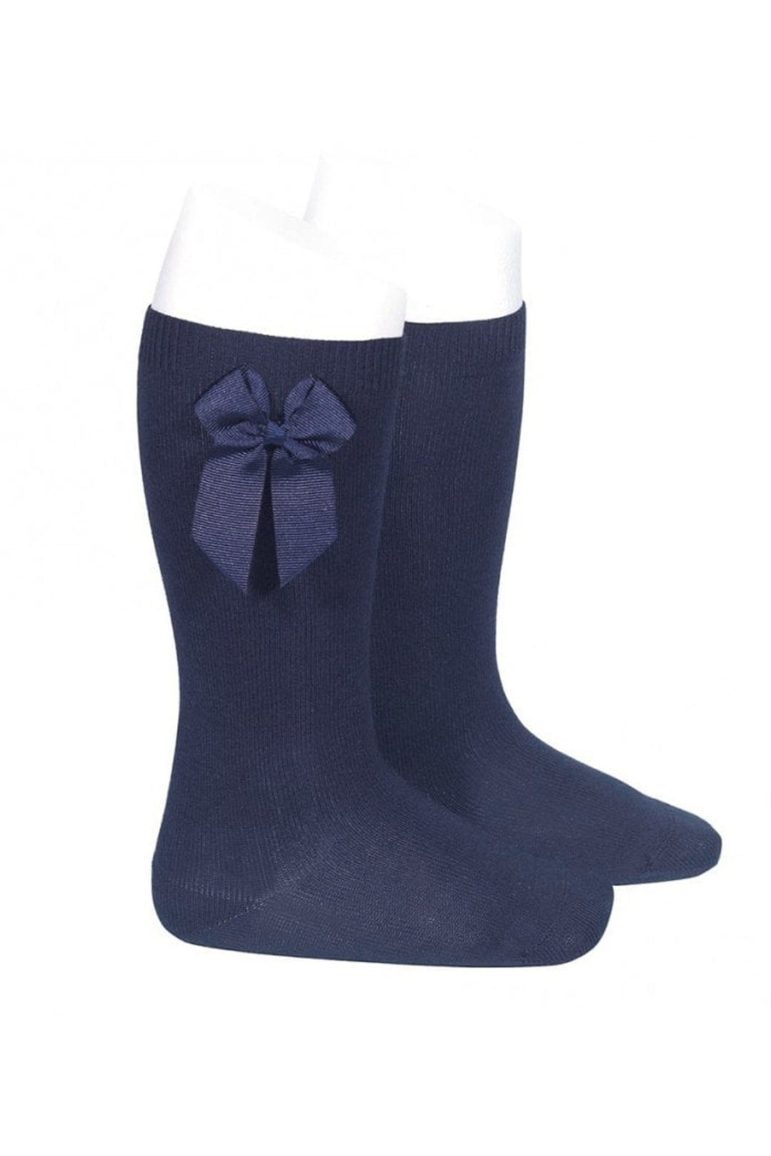 Condor Navy Knee High Grosgrain Bow Socks - Millie and John