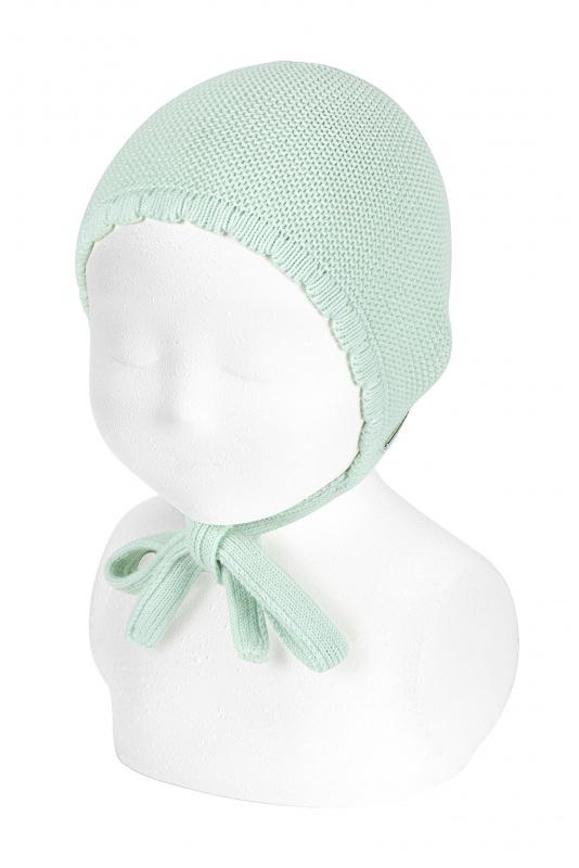 Condor Pastel Green Garter Stitch Bonnet - Millie and John