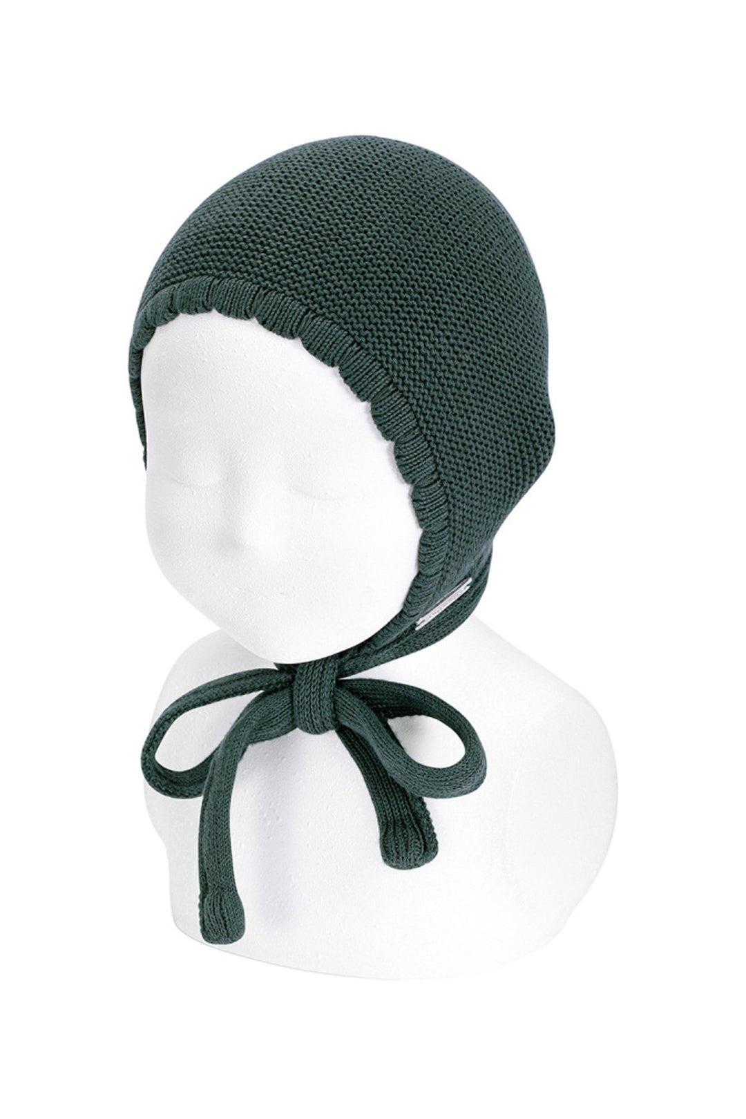 Condor Pine Green Garter Stitch Bonnet - Millie and John