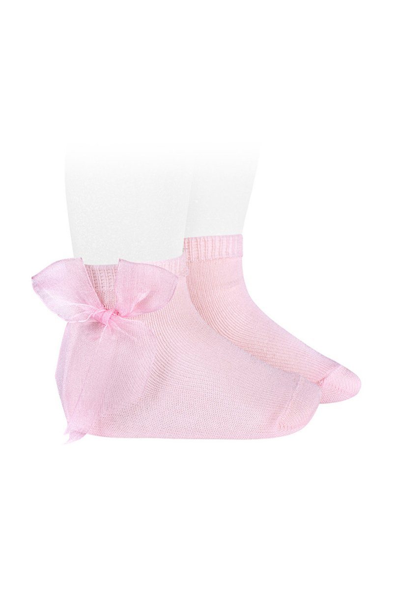 Condor Pink Tulle Bow Ankle Socks - Millie and John