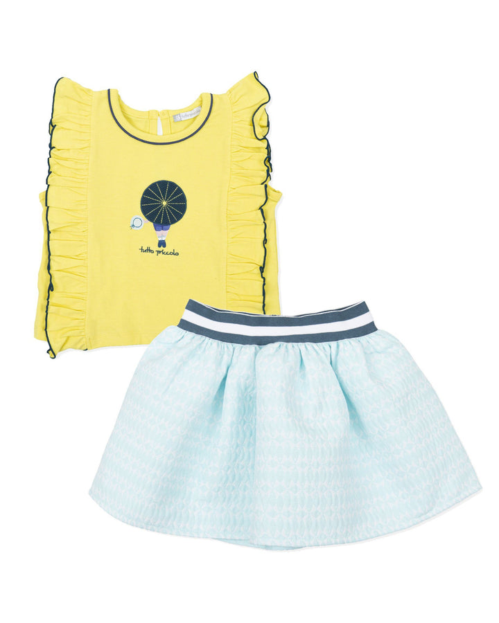 Tutto Piccolo "Constance" Yellow Top & Mint Skirt | Millie and John