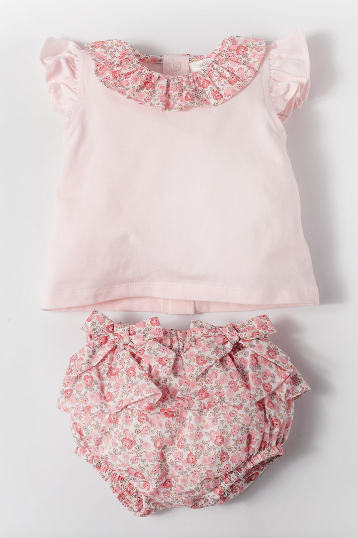 Deolinda "Cordelia" Pink Vintage Floral Blouse & Bloomers | Millie and John