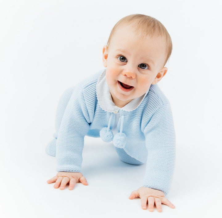 Dandelion Blue Knitted Pom Pom Set - Millie and John