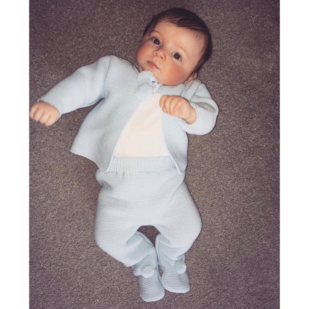 Dandelion Blue Knitted Pom Pom Set - Millie and John