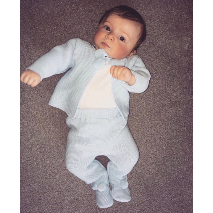 Dandelion Blue Knitted Pom Pom Set - Millie and John