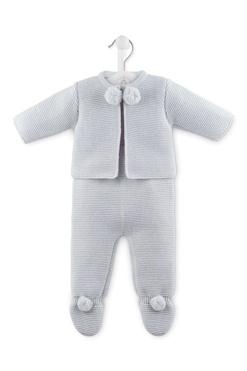 Dandelion Light Grey Knitted Pom Pom Set - Millie and John