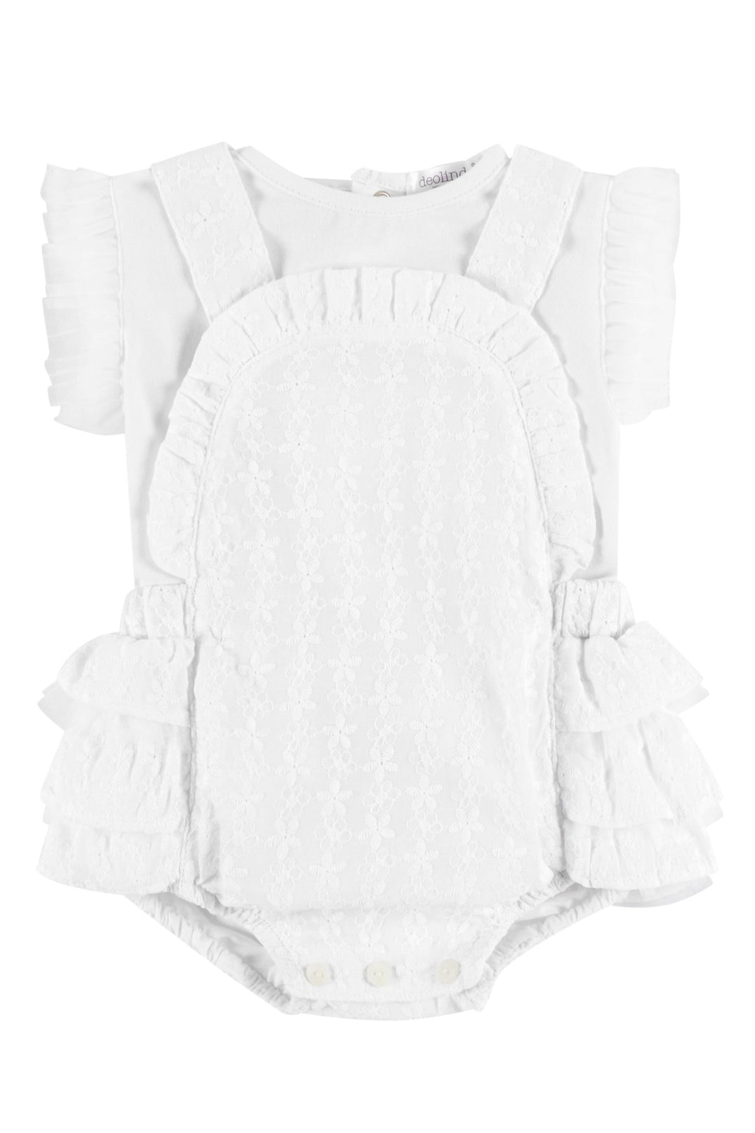 Deolinda "Antonia" Blouse & White Broderie Anglaise Tulle Romper - Millie and John