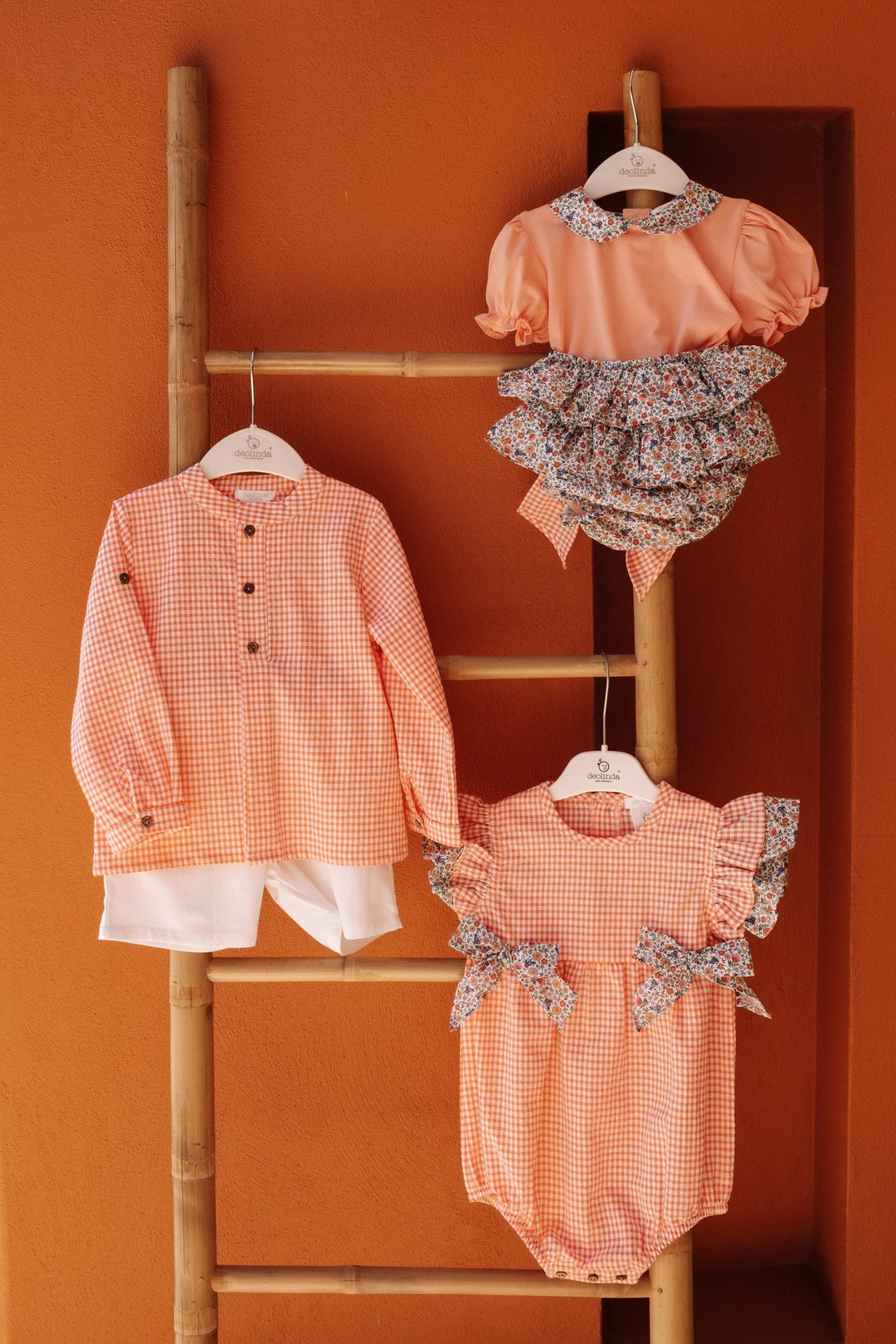 Deolinda "Georgiana" Coral Floral Blouse & Bloomers - Millie and John