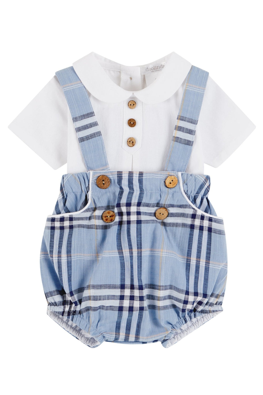 Deolinda "Joseph" Shirt & Dusky Blue Tartan Jam Pants - Millie and John