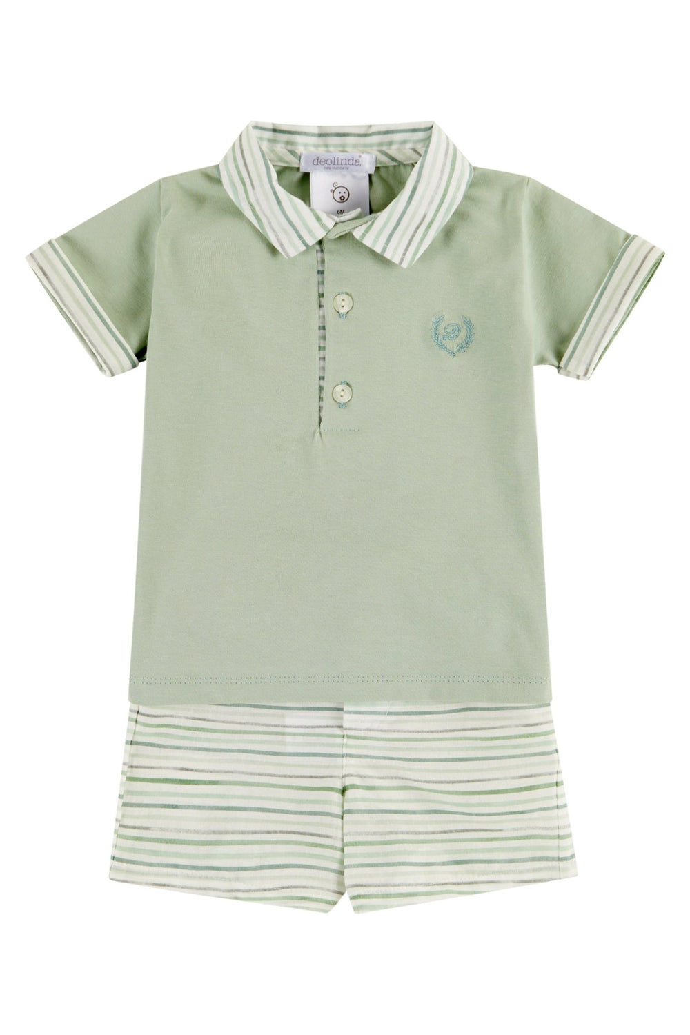 Deolinda "Nash" Sage Green Polo Shirt & Shorts - Millie and John