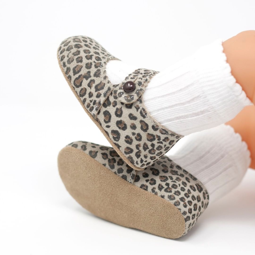 Early Days "Emma" Leather Leopard Print Shoes - Millie and John