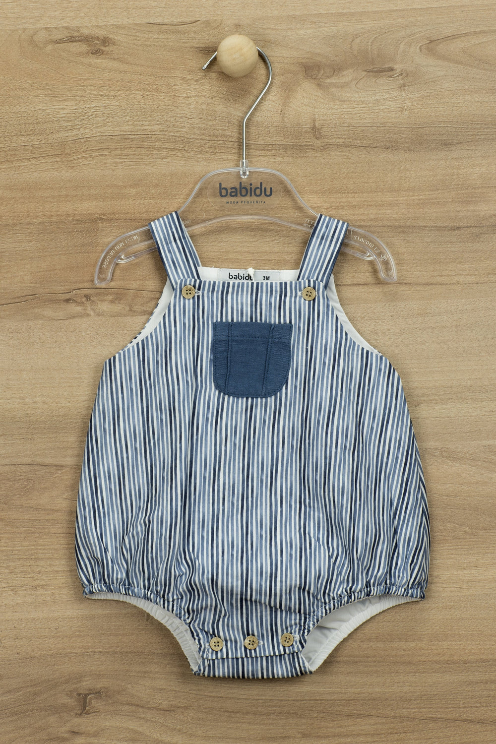 Babidu "Ellis" Striped Dungaree Romper | Millie and John