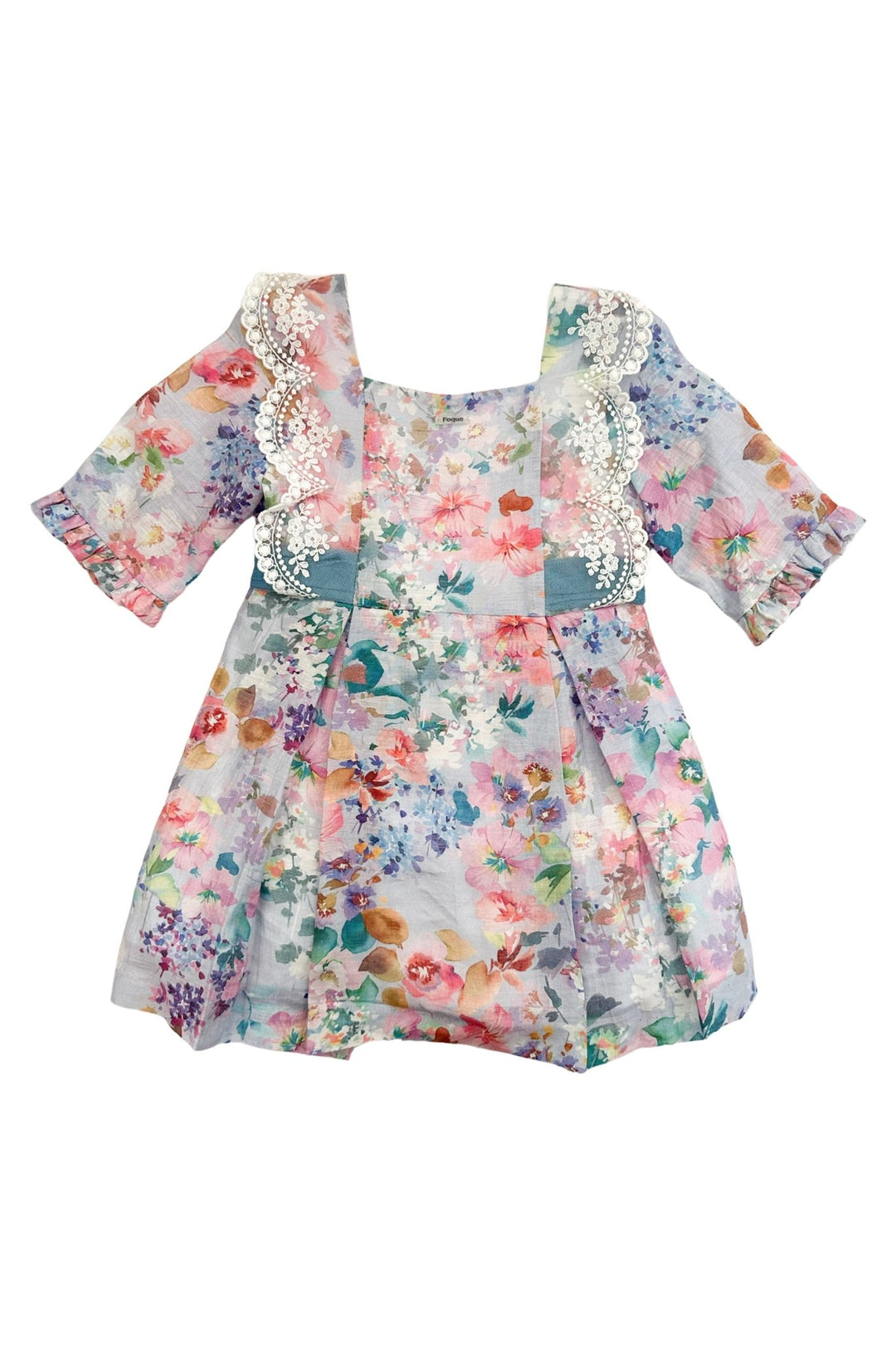 Foque "Anastasia" Purple Floral Lace Dress - Millie and John