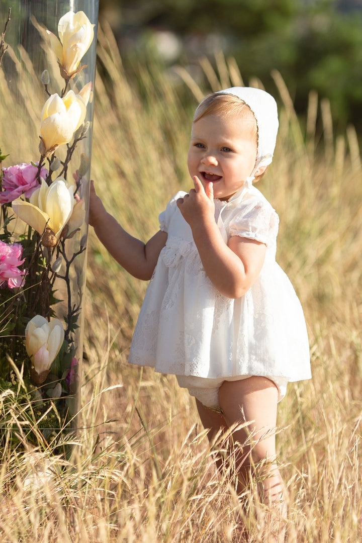 Foque "Ayda" Ivory Lace Dress & Bloomers - Millie and John