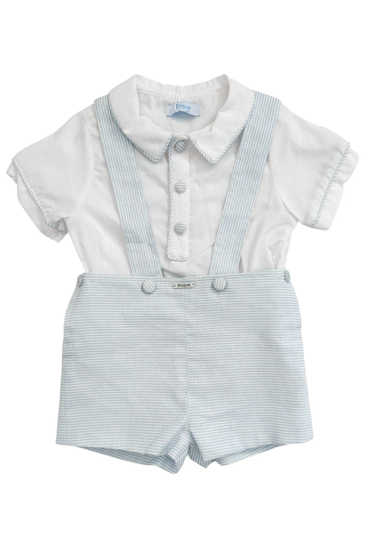 Foque "Beau" Blue Knit Seahorse Jumper, Shirt & Shorts - Millie and John