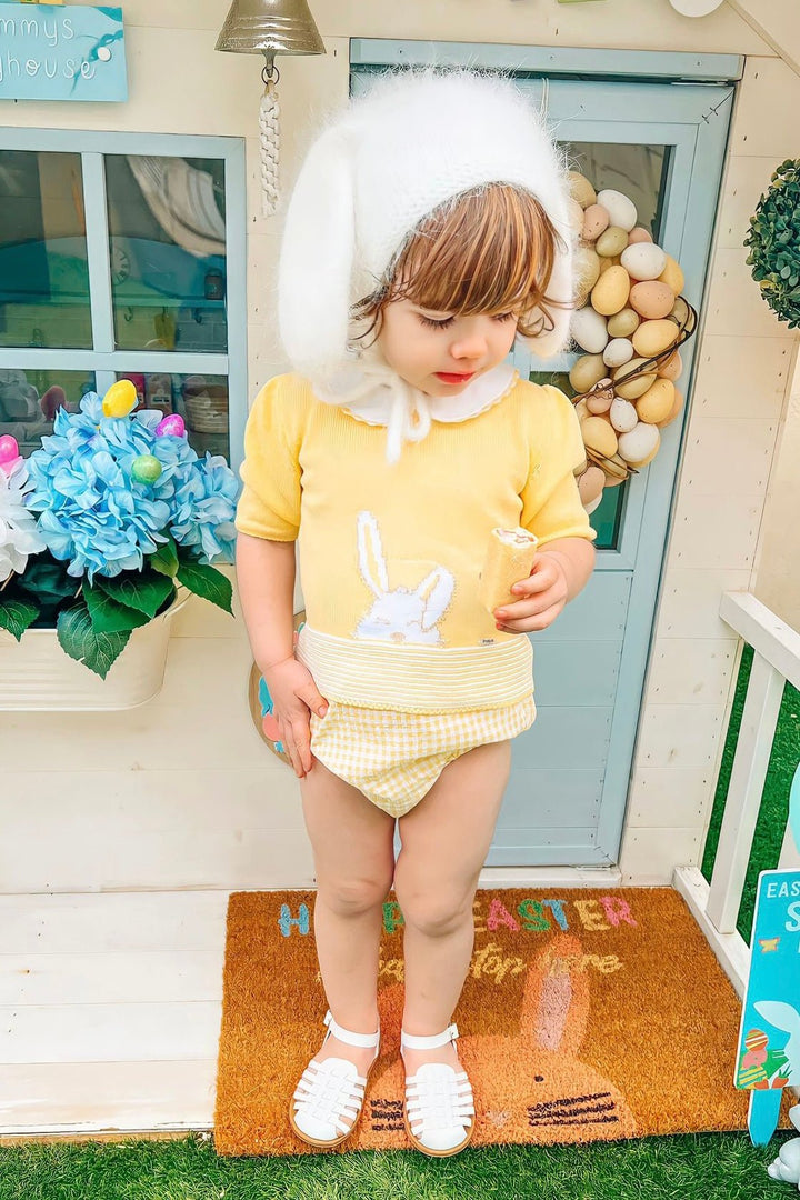 Foque "Dennie" Lemon Knit Bunny Top & Jam Pants - Millie and John