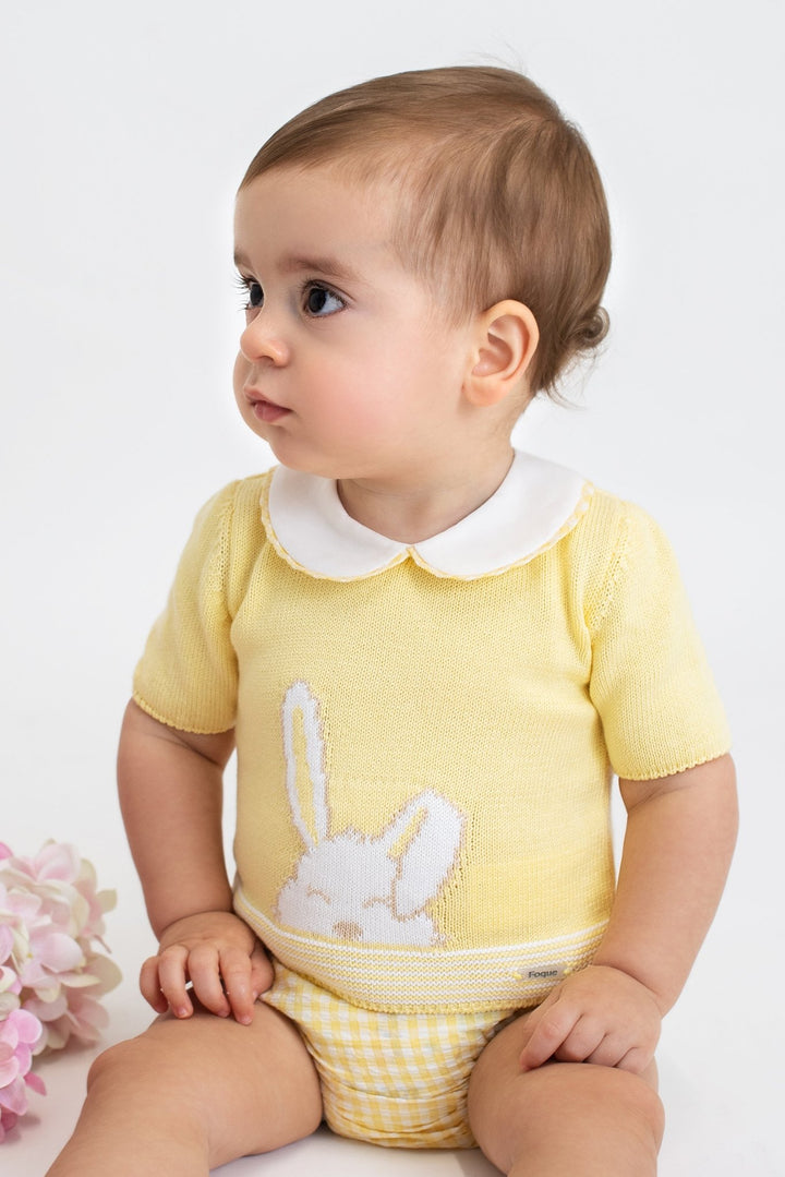 Foque "Dennie" Lemon Knit Bunny Top & Jam Pants - Millie and John