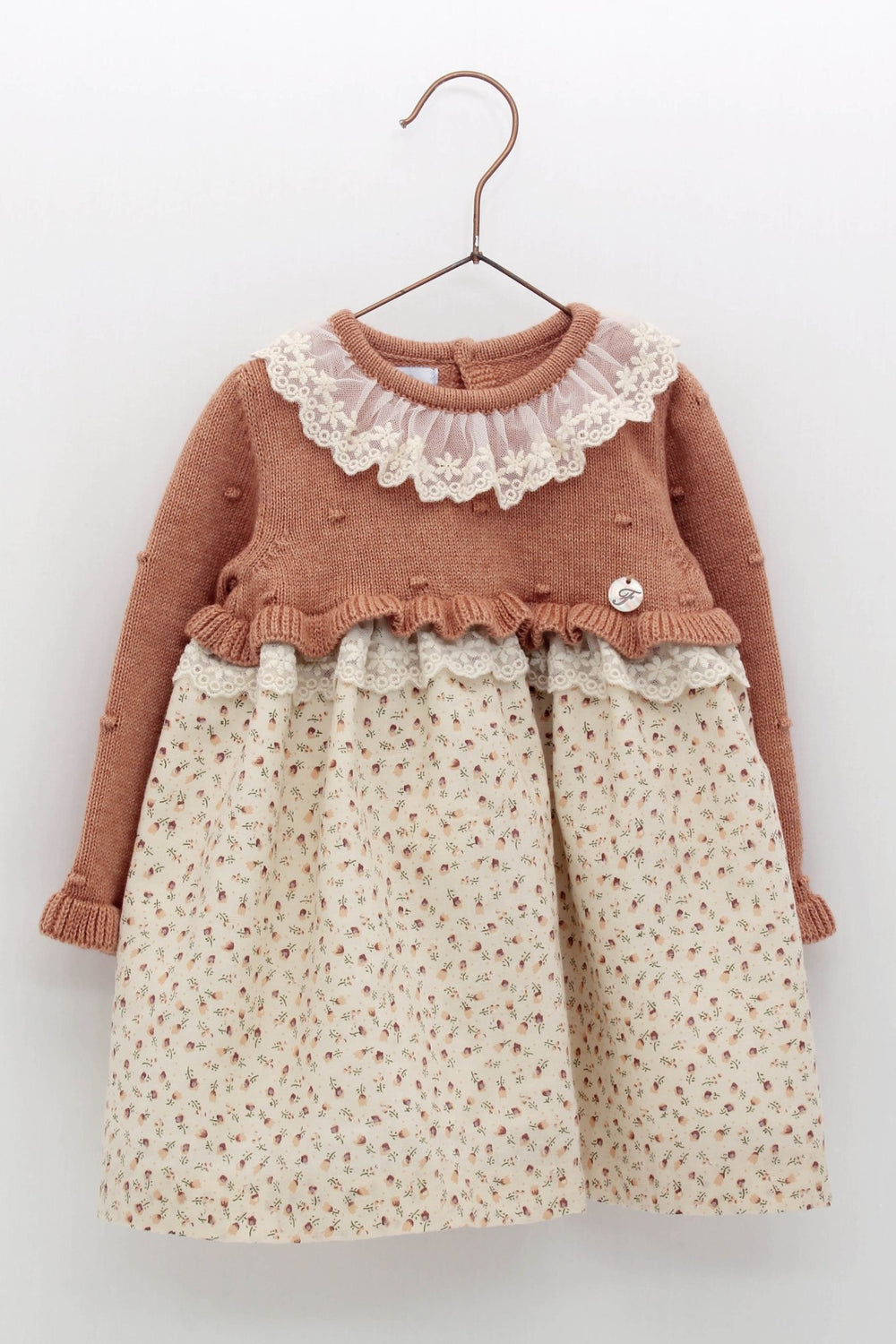 Foque "Freya" Terracotta Half Knit Dress - Millie and John