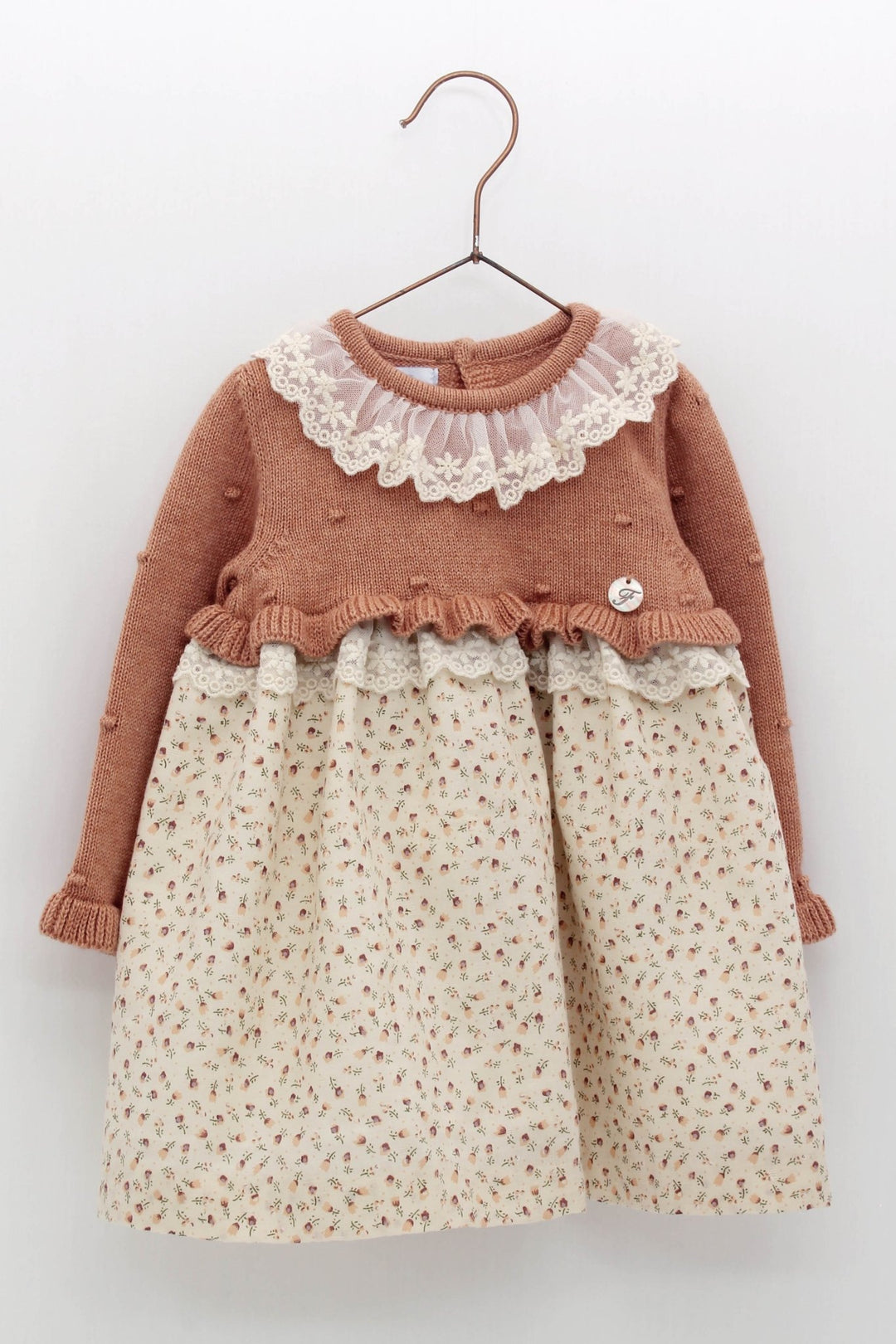 Foque "Freya" Terracotta Half Knit Dress - Millie and John