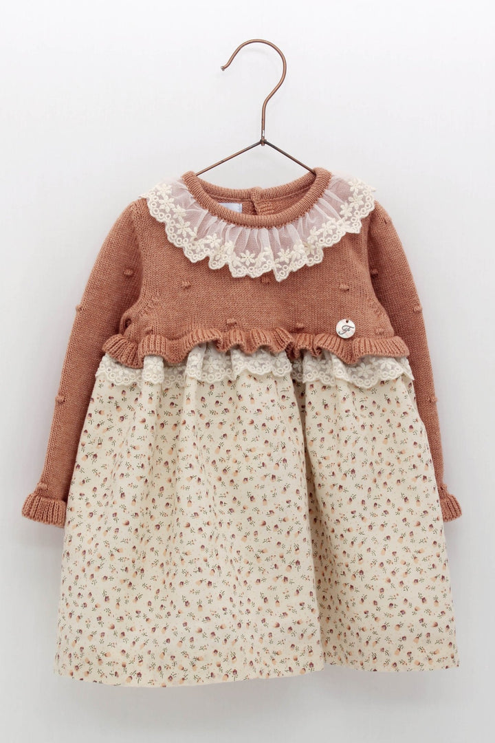 Foque "Freya" Terracotta Half Knit Dress - Millie and John