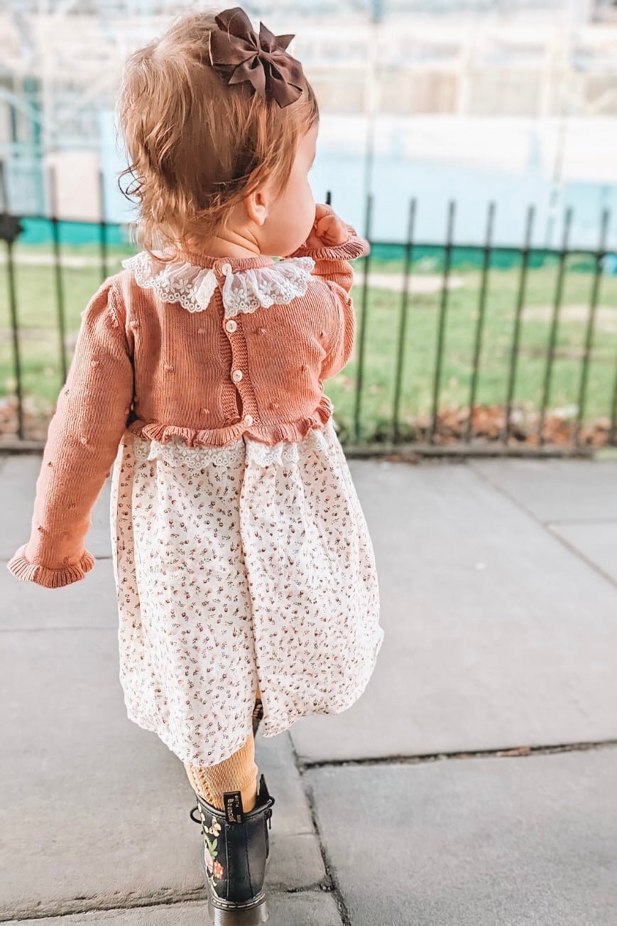 Foque "Freya" Terracotta Half Knit Dress - Millie and John