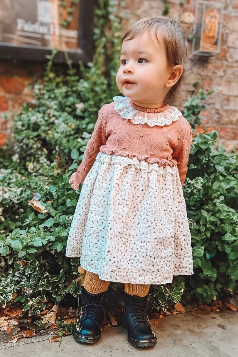 Foque "Freya" Terracotta Half Knit Dress - Millie and John