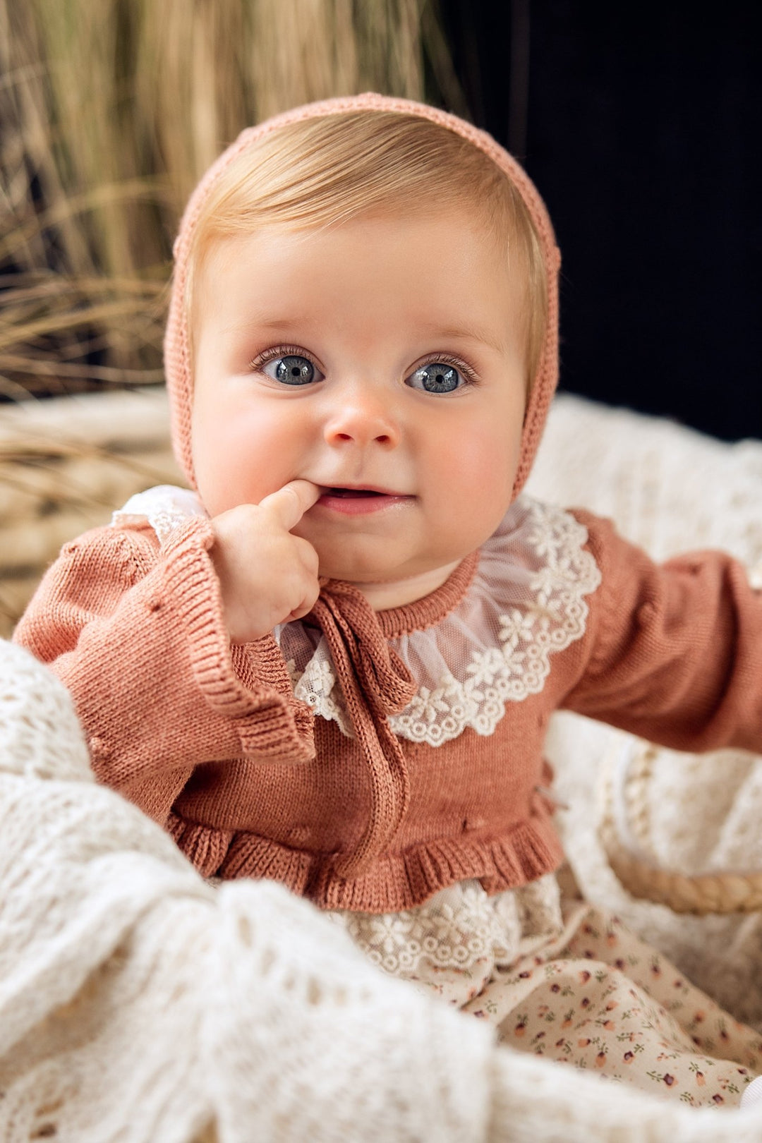 Foque "Freya" Terracotta Half Knit Dress - Millie and John