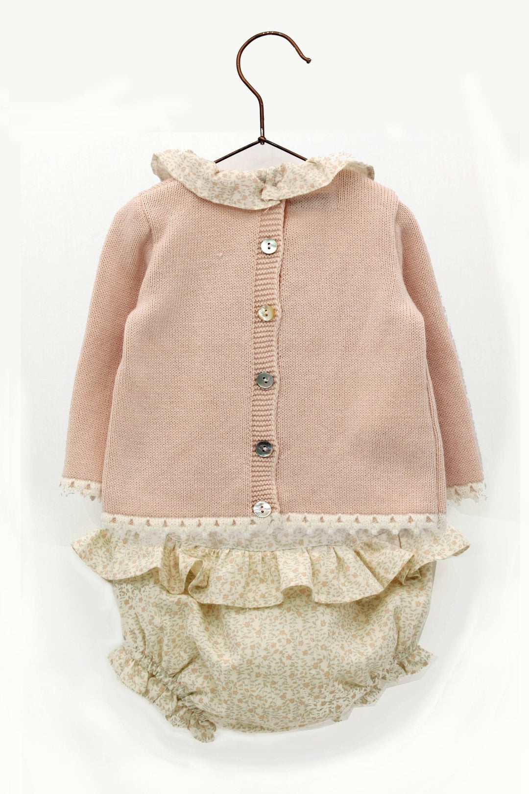 Foque "Georgia" Peach Cashmere Sheep Top & Bloomers - Millie and John