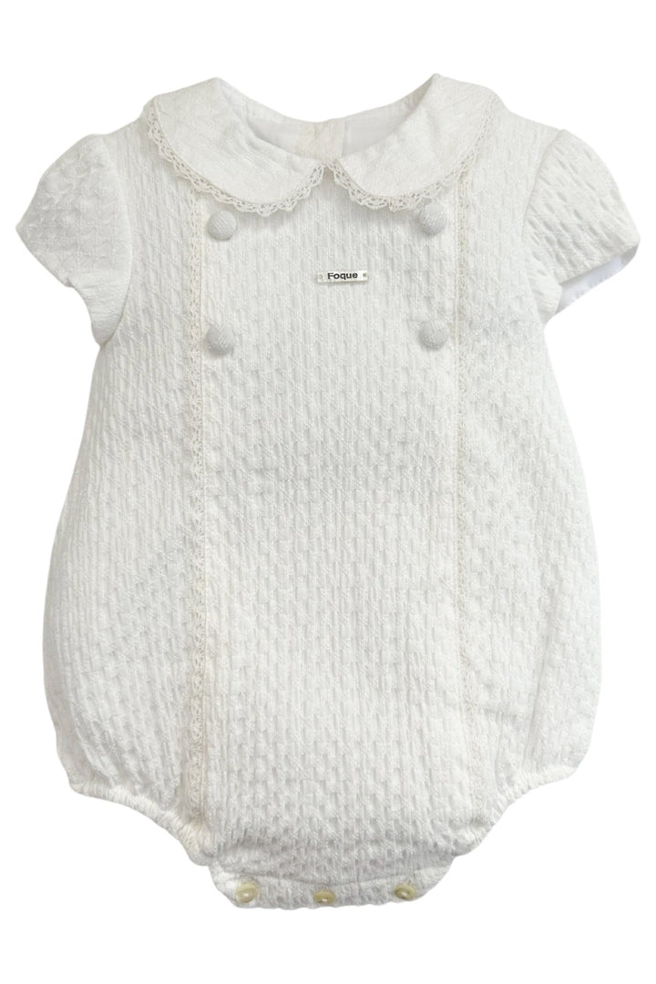 Foque "Lux" Ivory Cotton Romper - Millie and John