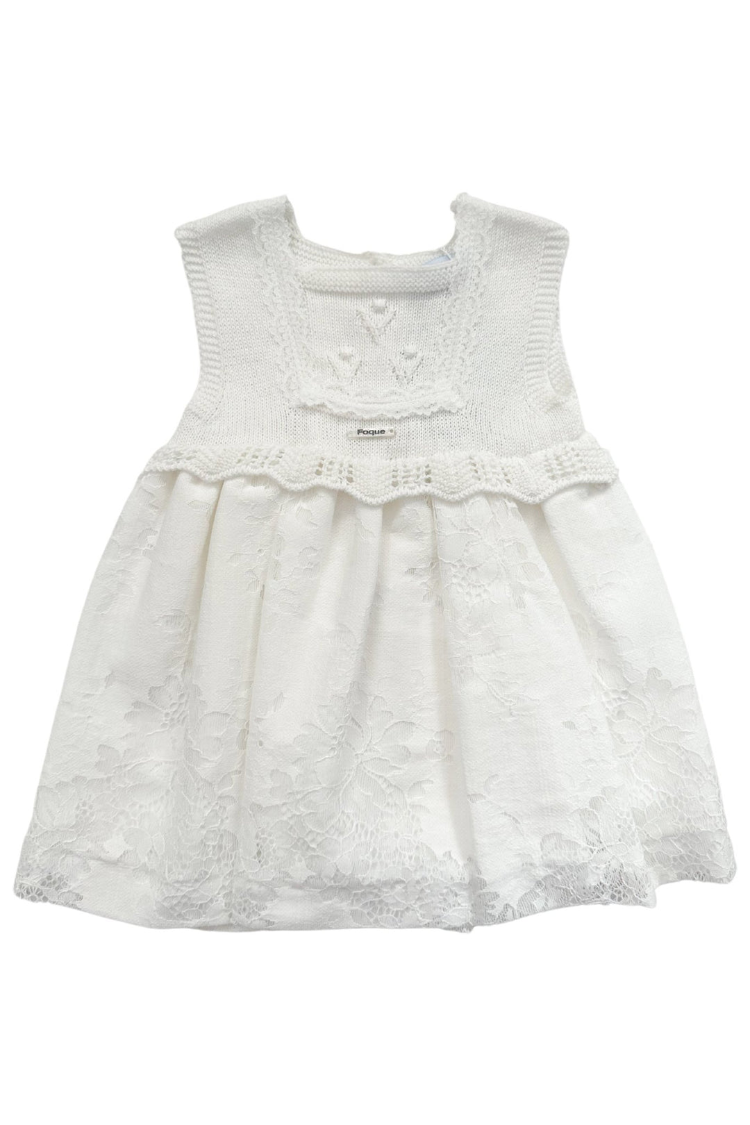 Foque "Una" Ivory Knit Lace Dress - Millie and John