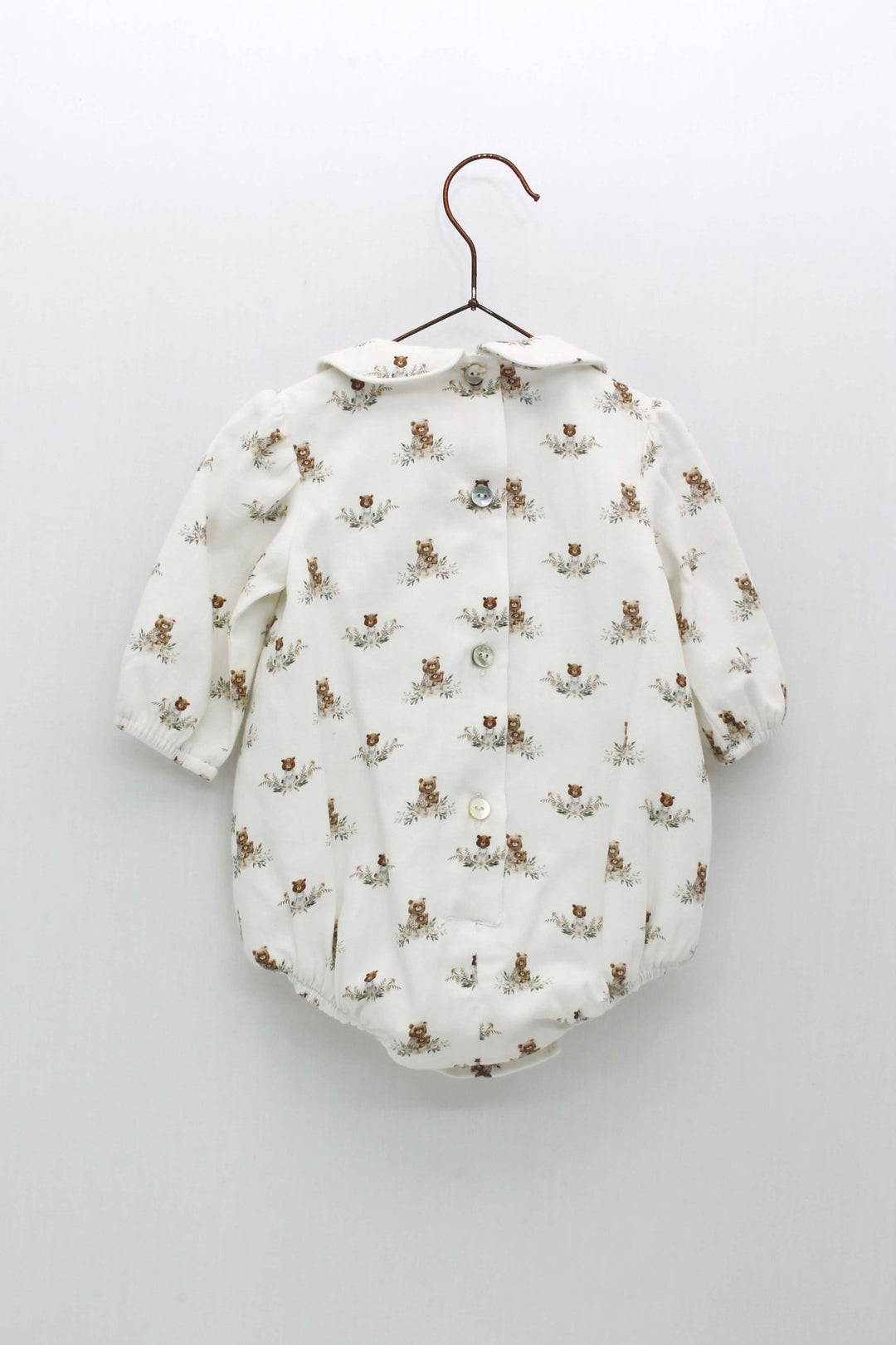 Foque "Yogi" Beige Teddy Bear Romper - Millie and John