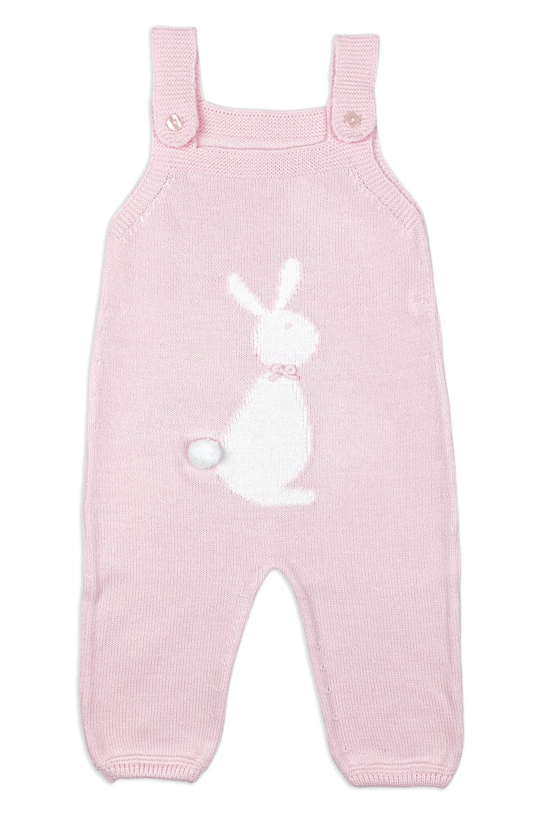 Granlei "Casey" Baby Pink Knitted Bunny Dungarees - Millie and John