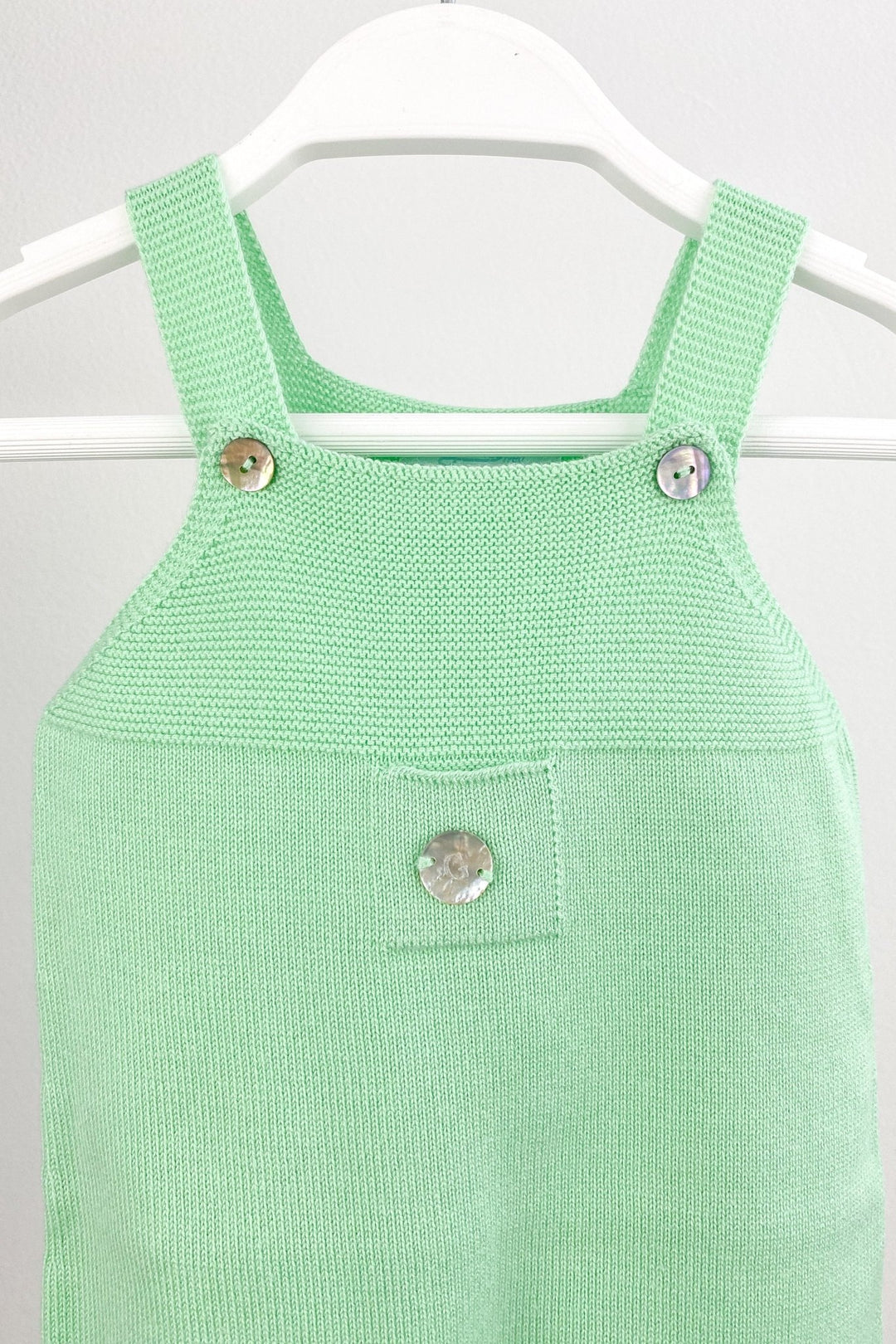 Granlei Classic Knitted Dungarees - Apple Green - Millie and John