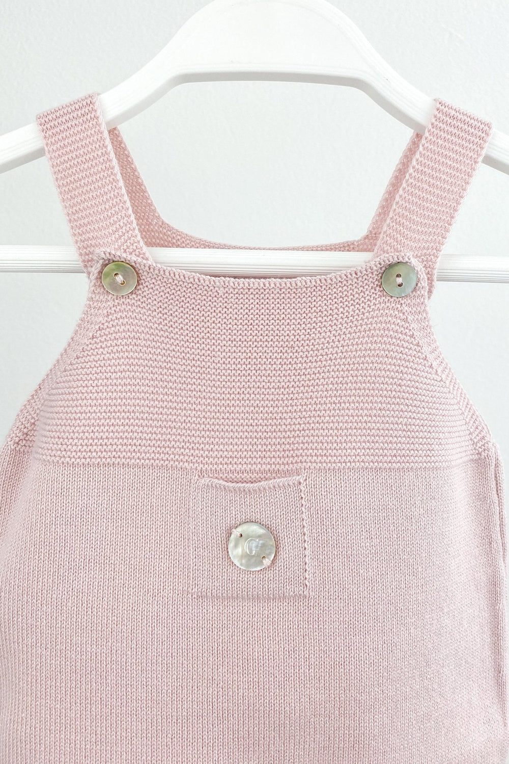 Granlei Classic Knitted Dungarees - Pale Rose - Millie and John